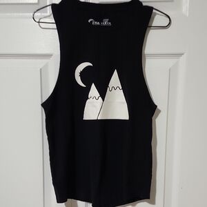 ZYIA Black Graphic Crop Muscle Tee